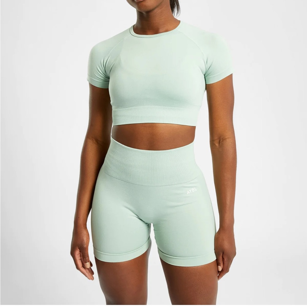 AYBL Sports Bra + Crop Top + Shorts Set
